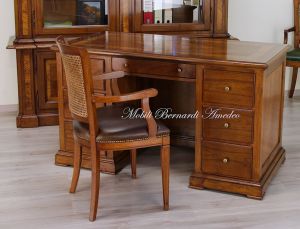 Classic style inlaid study desk handcrafted in solid wood